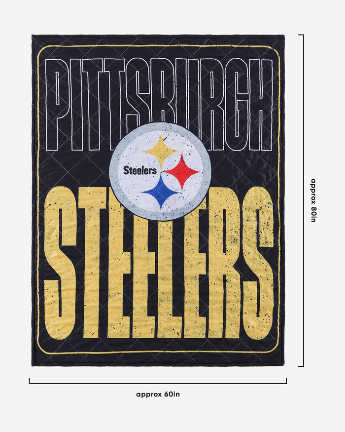 Pittsburgh Steelers Big Game Sherpa Lined Throw Blanket FOCO - FOCO.com
