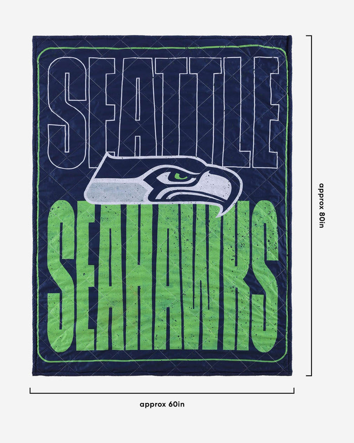 Seattle Seahawks Big Game Sherpa Lined Throw Blanket FOCO - FOCO.com