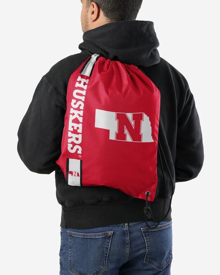 Nebraska Cornhuskers Big Logo Drawstring Backpack FOCO - FOCO.com