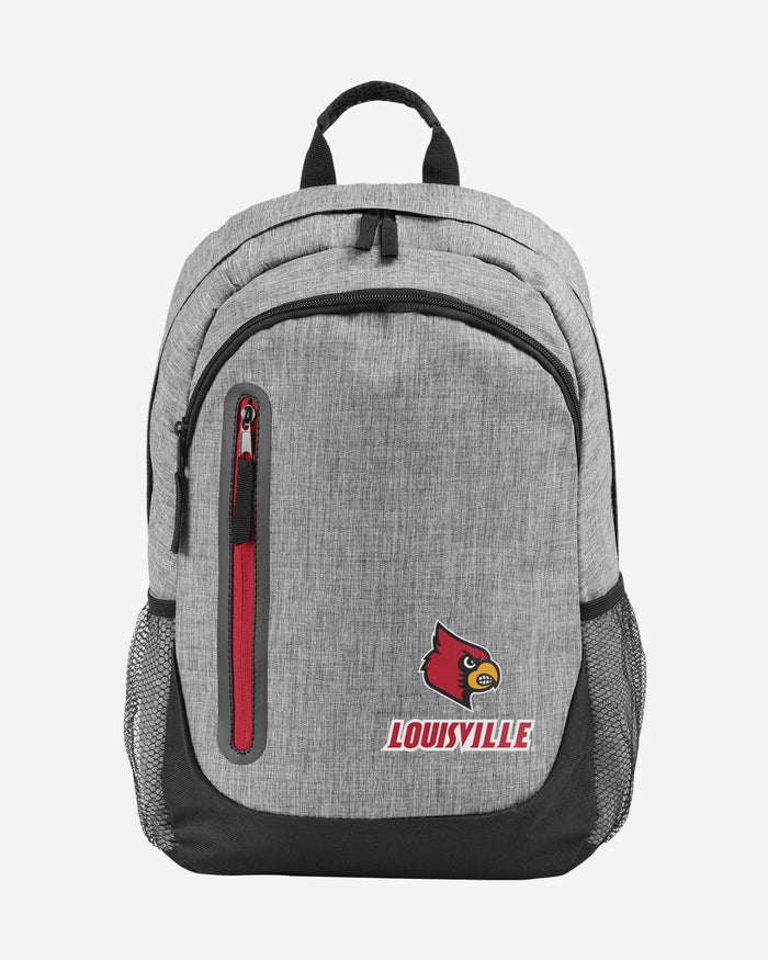 Louisville Cardinals Heather Grey Bold Color Backpack FOCO - FOCO.com
