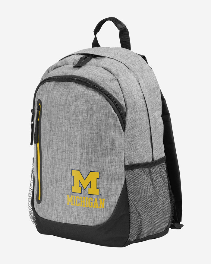 Michigan Wolverines Heather Grey Bold Color Backpack FOCO - FOCO.com