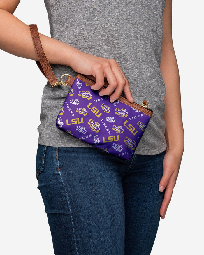 LSU Tigers Printed Collection Repeat Logo Wristlet FOCO - FOCO.com