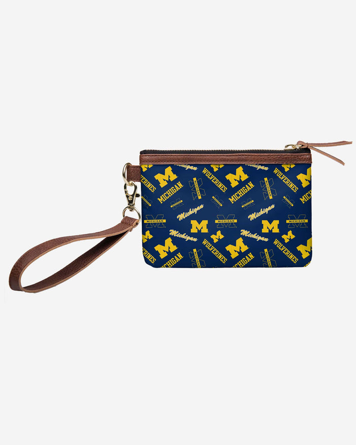 Michigan Wolverines Printed Collection Repeat Logo Wristlet FOCO - FOCO.com