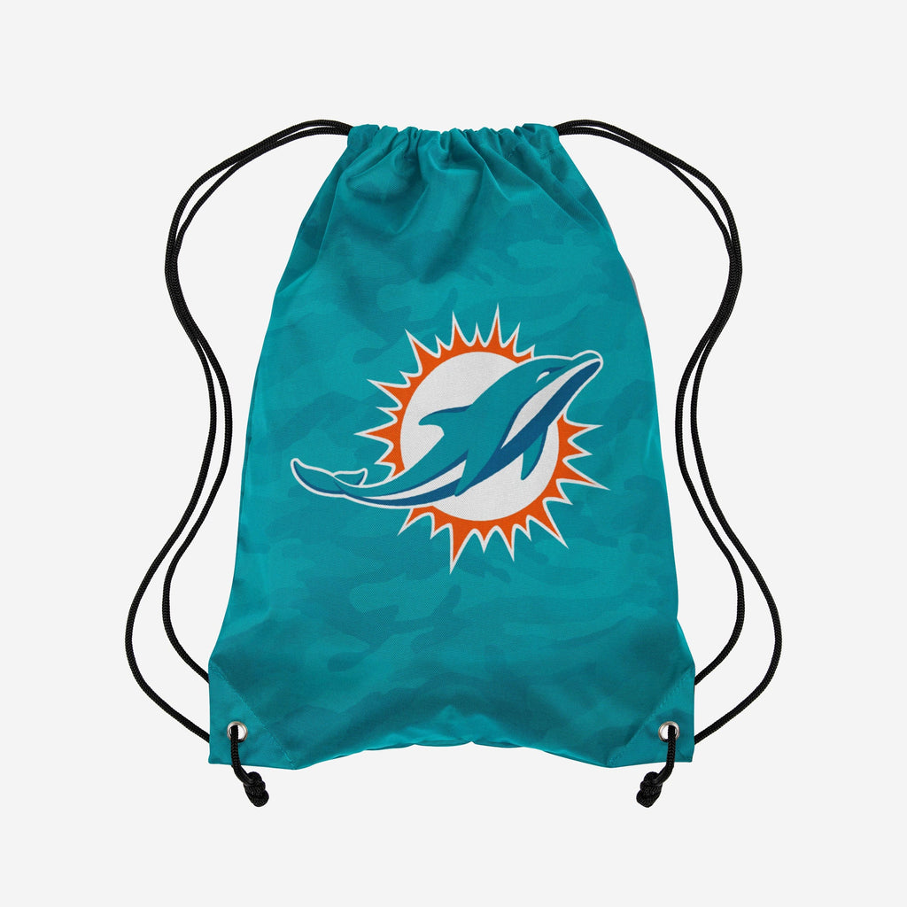 Miami Dolphins Big Logo Camo Drawstring Backpack FOCO - FOCO.com