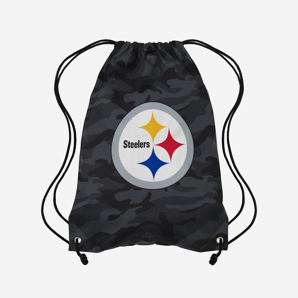 Pittsburgh Steelers Big Logo Camo Drawstring Backpack FOCO - FOCO.com