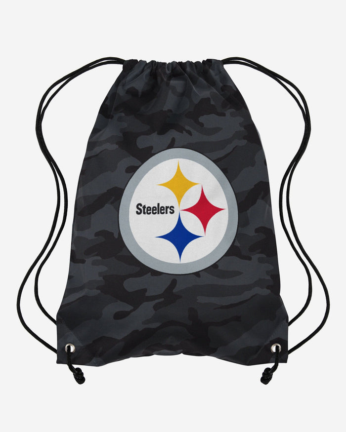 Pittsburgh Steelers Big Logo Camo Drawstring Backpack FOCO - FOCO.com