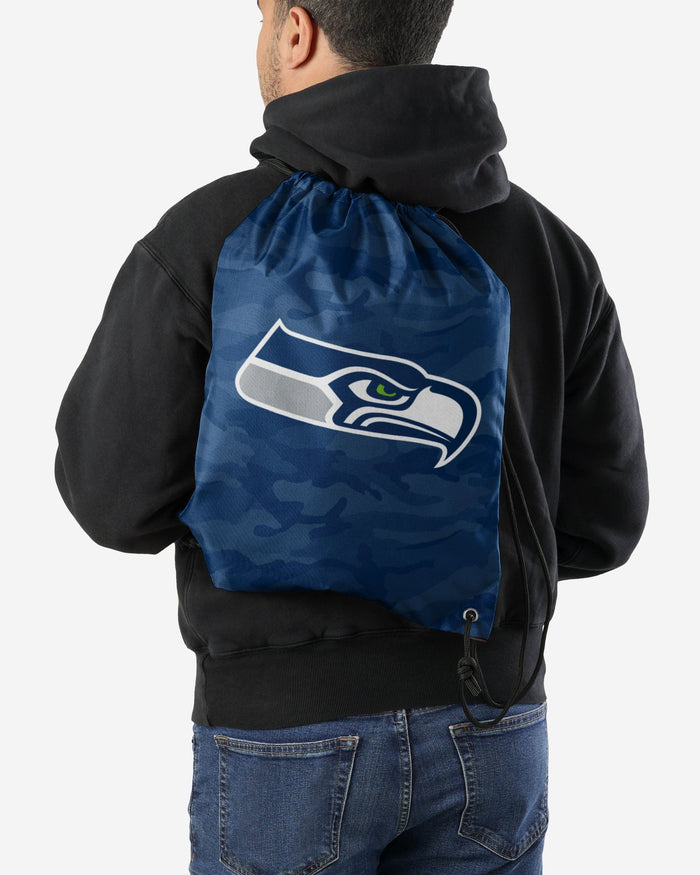 Seattle Seahawks Big Logo Camo Drawstring Backpack FOCO - FOCO.com
