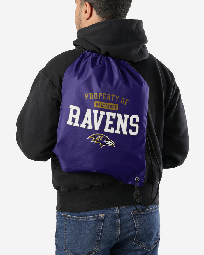 Baltimore Ravens Property Of Drawstring Backpack FOCO - FOCO.com