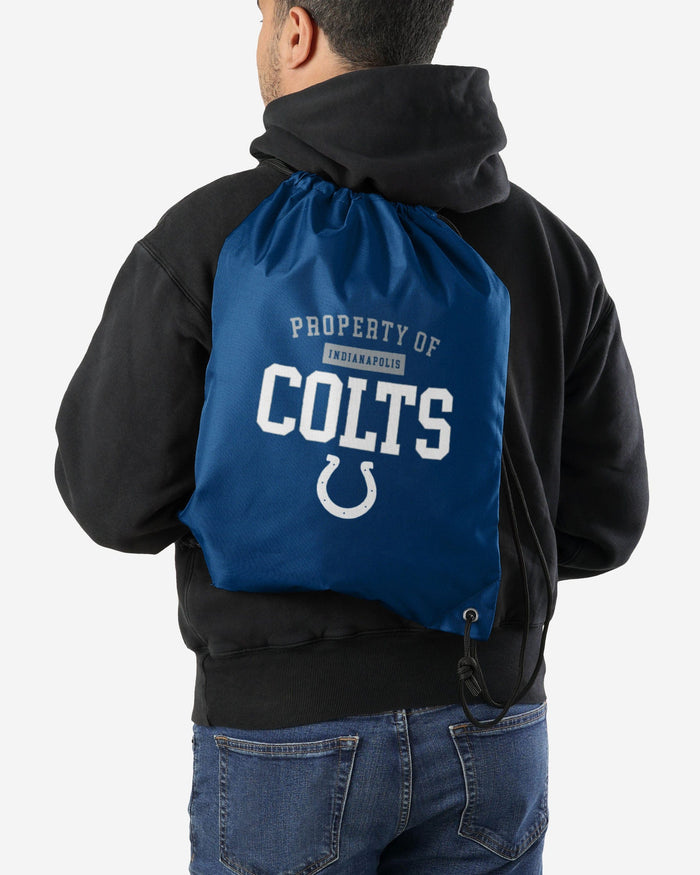 Indianapolis Colts Property Of Drawstring Backpack FOCO - FOCO.com