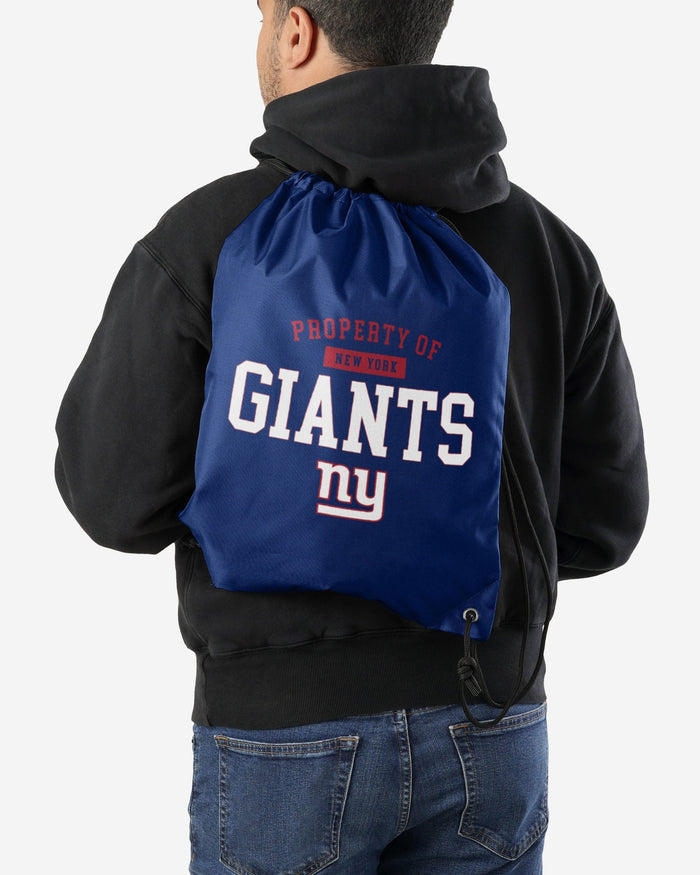 New York Giants Property Of Drawstring Backpack FOCO - FOCO.com