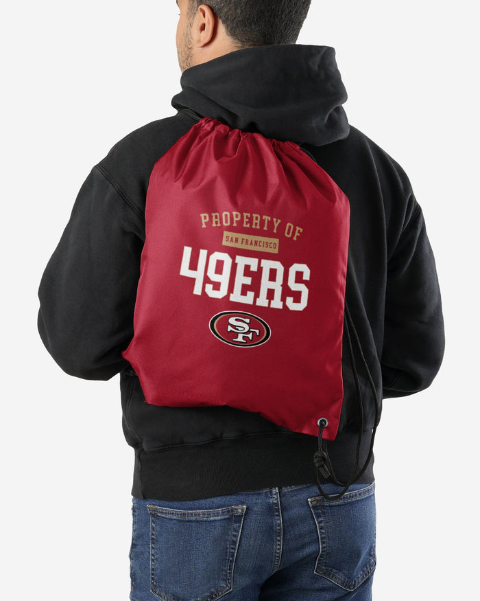 San Francisco 49ers Property Of Drawstring Backpack FOCO - FOCO.com