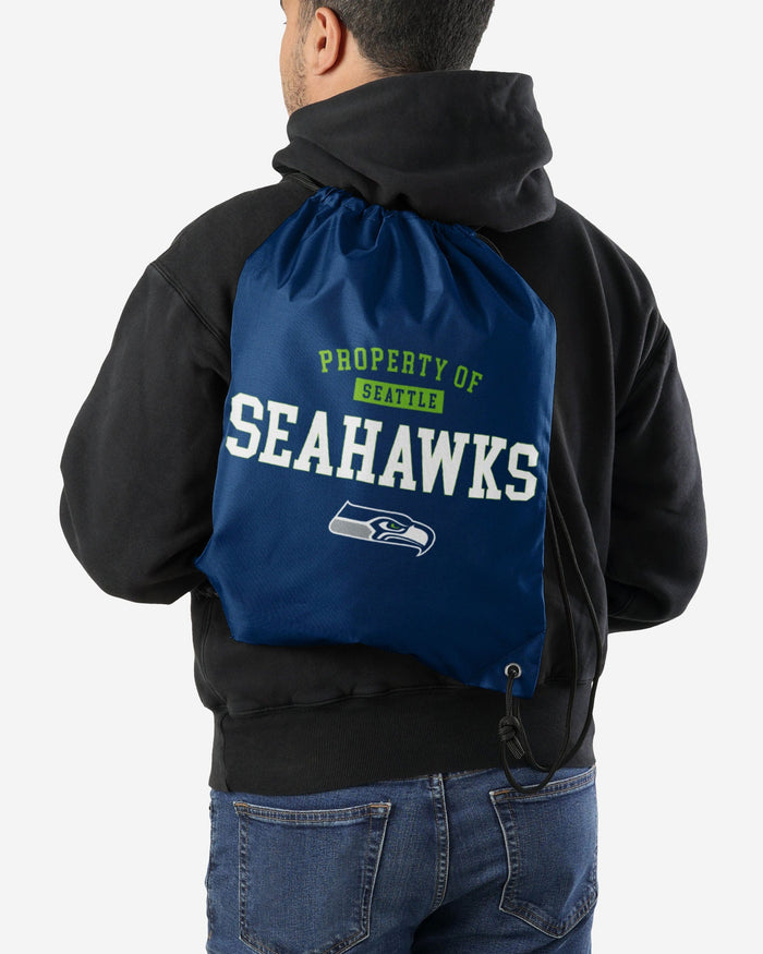 Seattle Seahawks Property Of Drawstring Backpack FOCO - FOCO.com