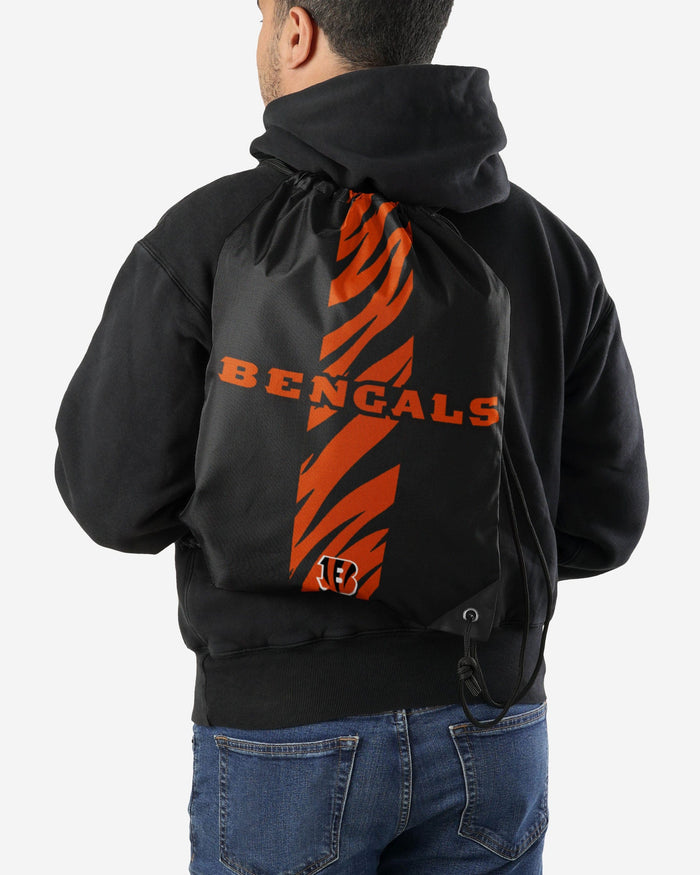 Cincinnati Bengals Team Stripe Wordmark Drawstring Backpack FOCO - FOCO.com