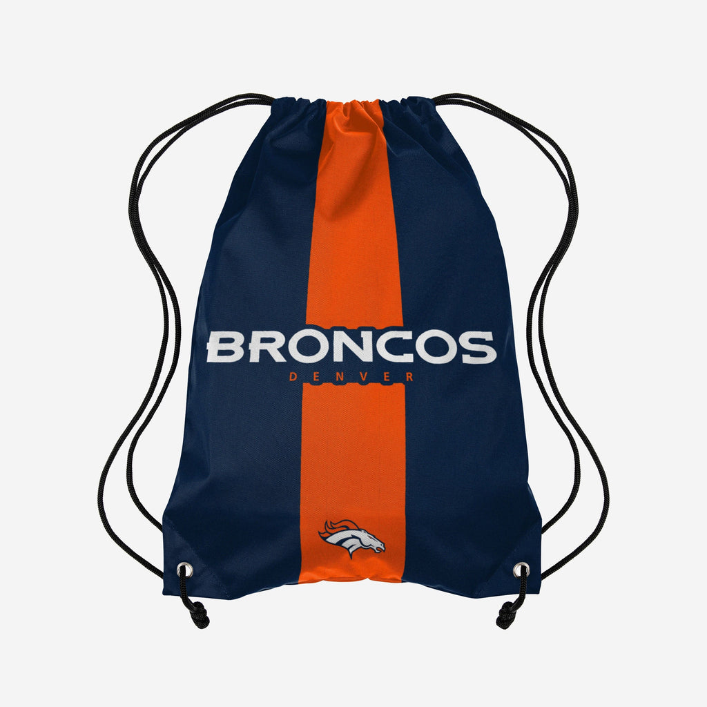 Denver Broncos Team Stripe Wordmark Drawstring Backpack FOCO - FOCO.com
