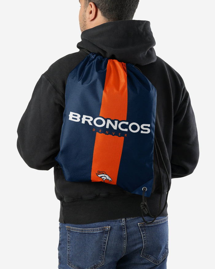Denver Broncos Team Stripe Wordmark Drawstring Backpack FOCO - FOCO.com