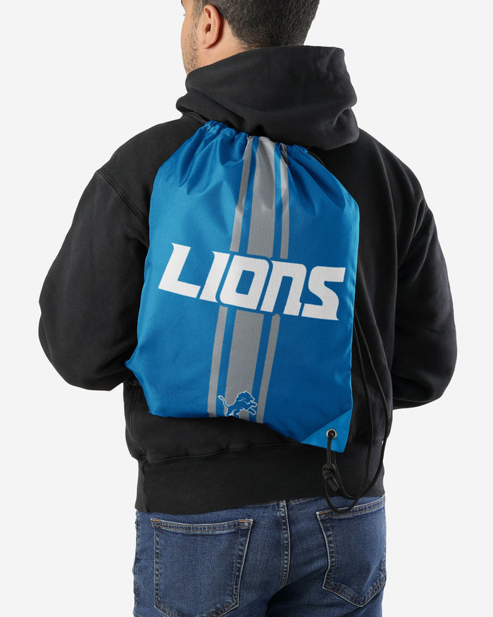 Detroit Lions Team Stripe Wordmark Drawstring Backpack FOCO - FOCO.com