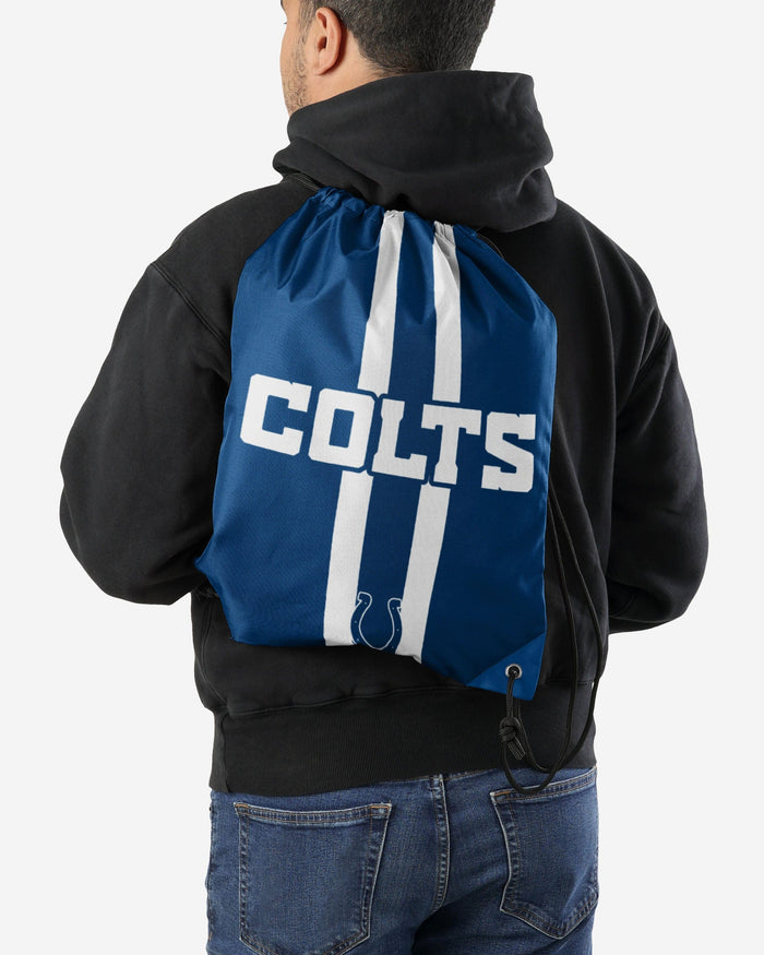 Indianapolis Colts Team Stripe Wordmark Drawstring Backpack FOCO - FOCO.com