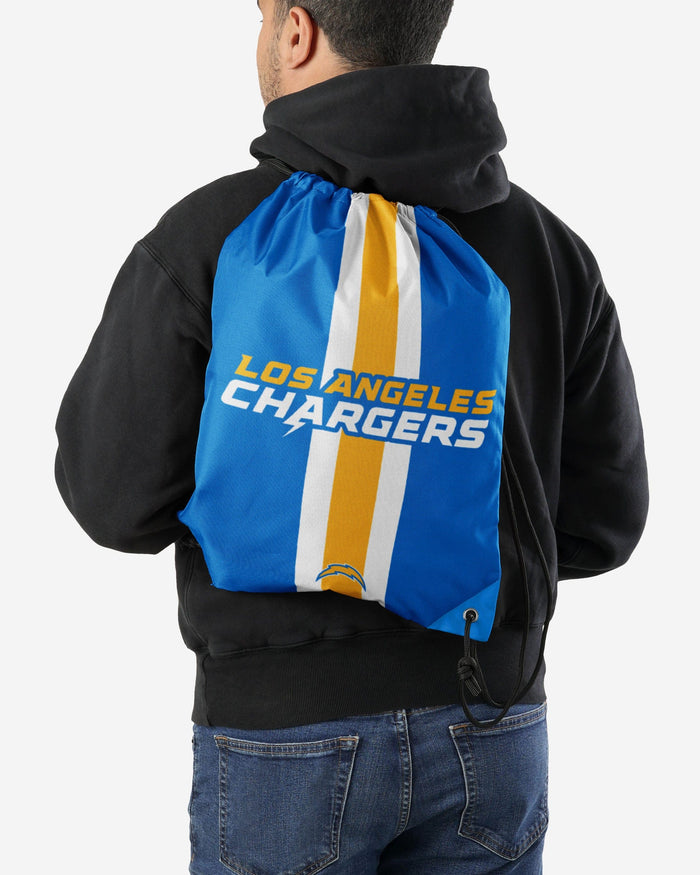 Los Angeles Chargers Team Stripe Wordmark Drawstring Backpack FOCO - FOCO.com