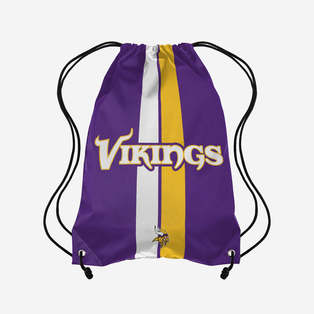 Minnesota Vikings Team Stripe Wordmark Drawstring Backpack FOCO - FOCO.com