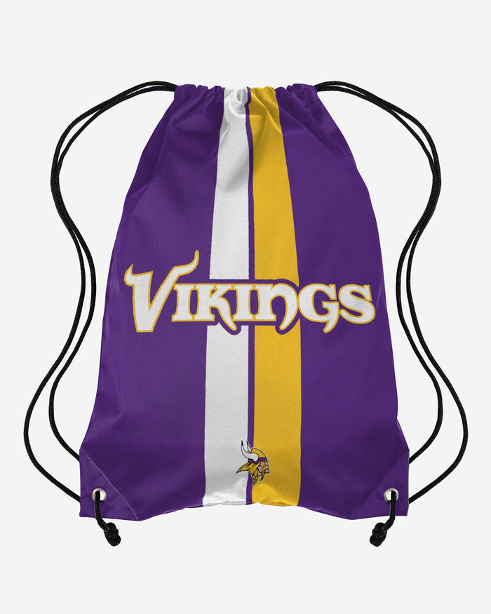 Minnesota Vikings Team Stripe Wordmark Drawstring Backpack FOCO - FOCO.com