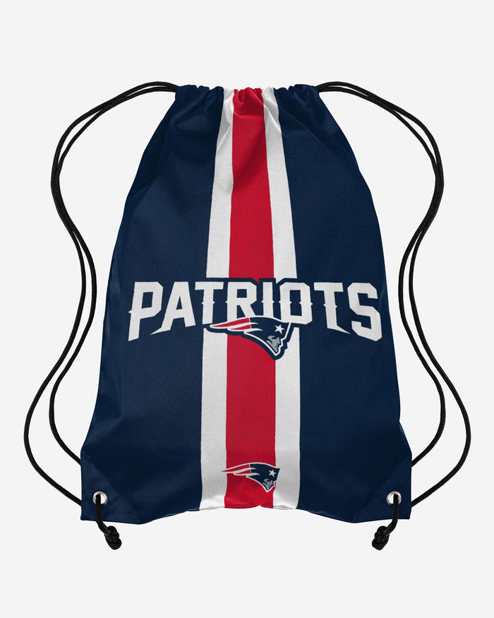 New England Patriots Team Stripe Wordmark Drawstring Backpack FOCO - FOCO.com