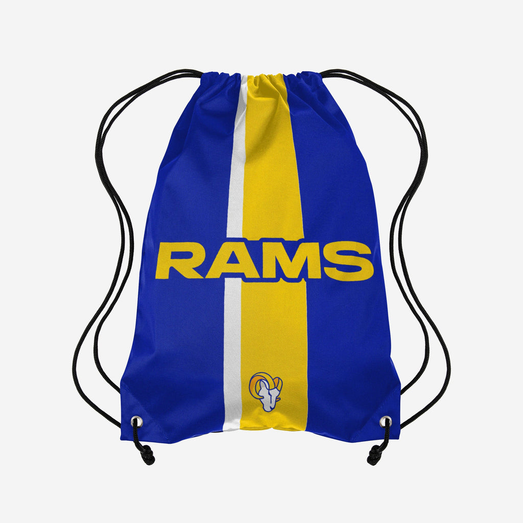 Los Angeles Rams Team Stripe Wordmark Drawstring Backpack FOCO - FOCO.com