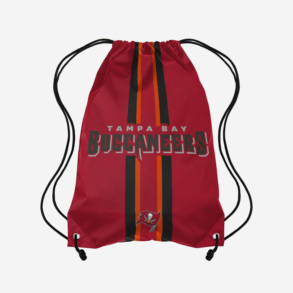 Tampa Bay Buccaneers Team Stripe Wordmark Drawstring Backpack FOCO - FOCO.com