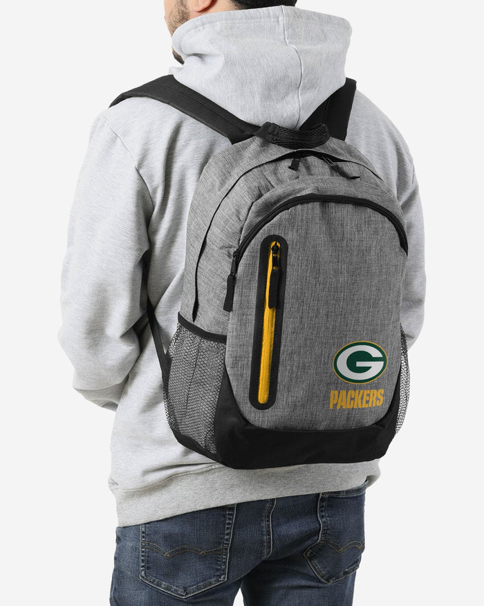 Green Bay Packers Heather Grey Bold Color Backpack FOCO - FOCO.com