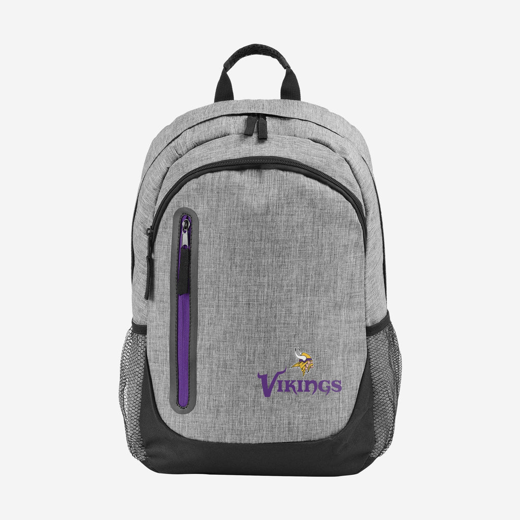 Minnesota Vikings Heather Grey Bold Color Backpack FOCO - FOCO.com