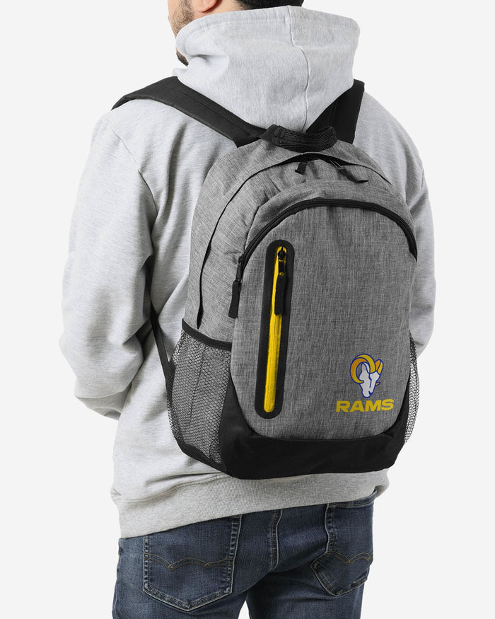 Los Angeles Rams Heather Grey Bold Color Backpack FOCO - FOCO.com