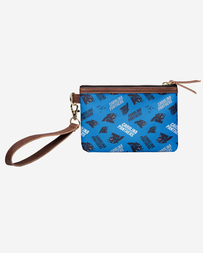 Carolina Panthers Printed Collection Repeat Logo Wristlet FOCO - FOCO.com