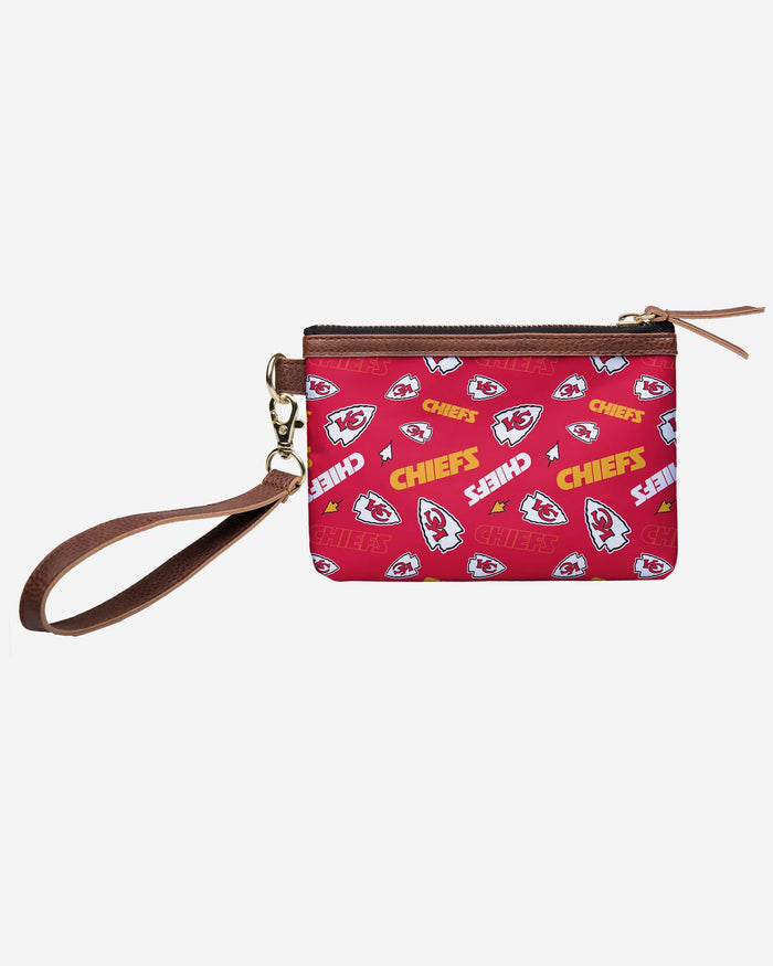 Kansas City Chiefs Printed Collection Repeat Logo Wristlet FOCO - FOCO.com