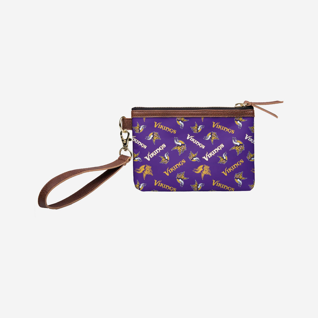 Minnesota Vikings Printed Collection Repeat Logo Wristlet FOCO - FOCO.com