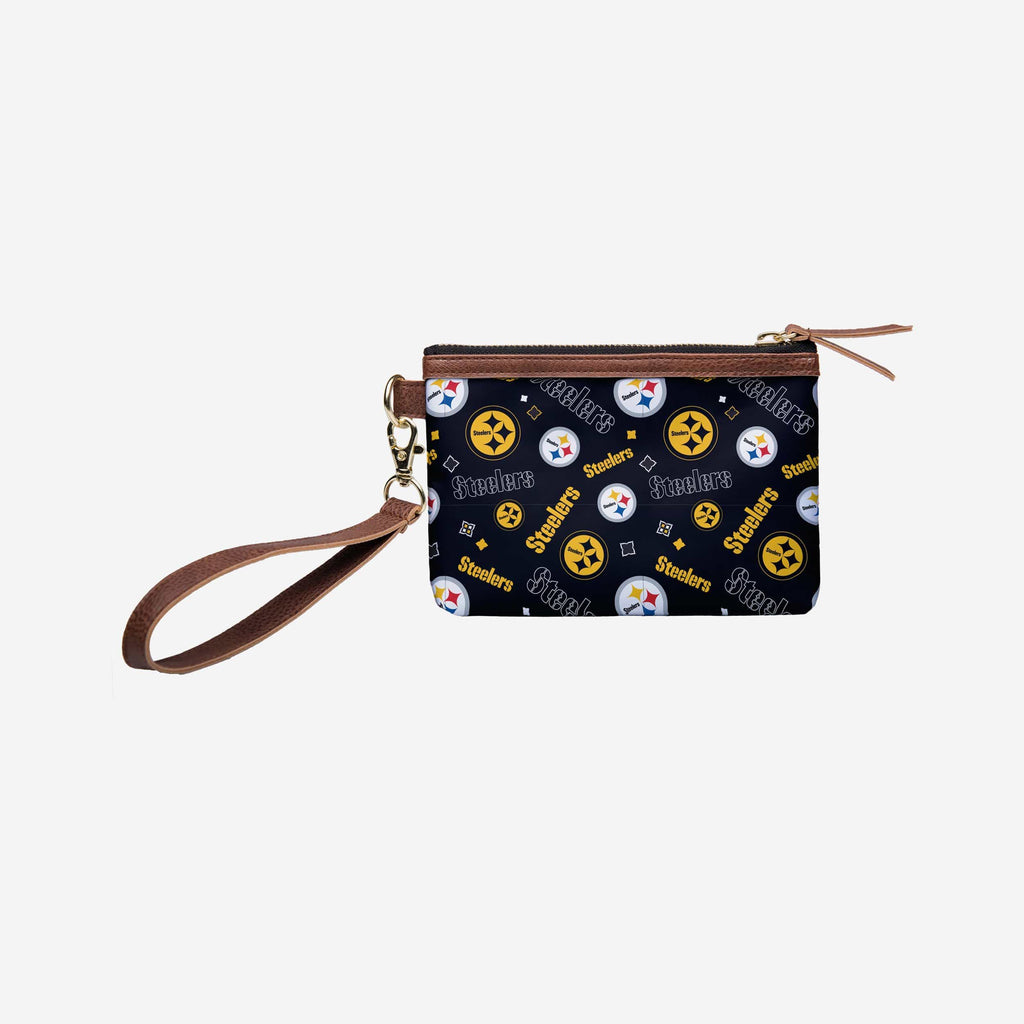 Pittsburgh Steelers Printed Collection Repeat Logo Wristlet FOCO - FOCO.com