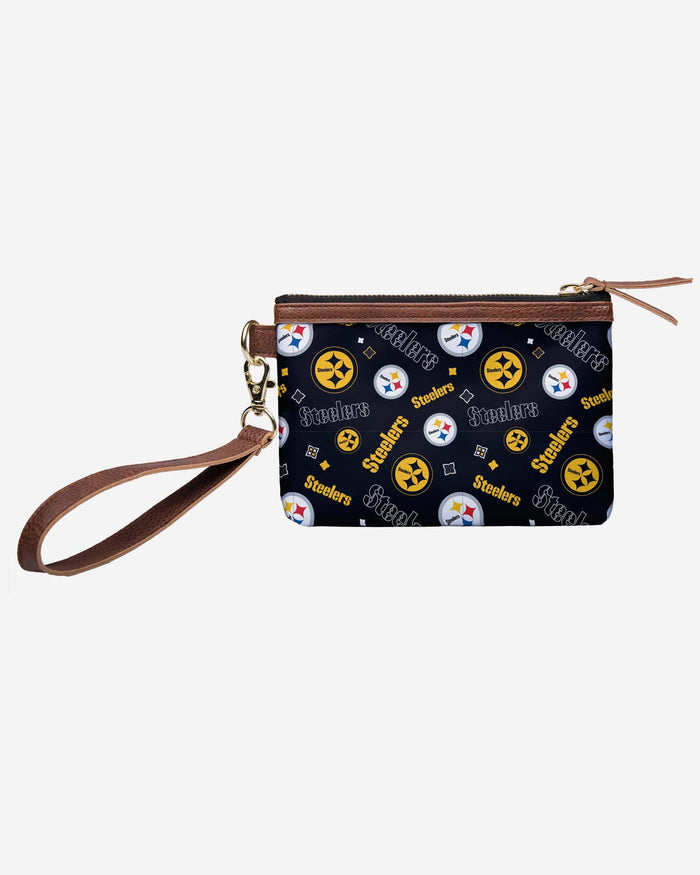 Pittsburgh Steelers Printed Collection Repeat Logo Wristlet FOCO - FOCO.com