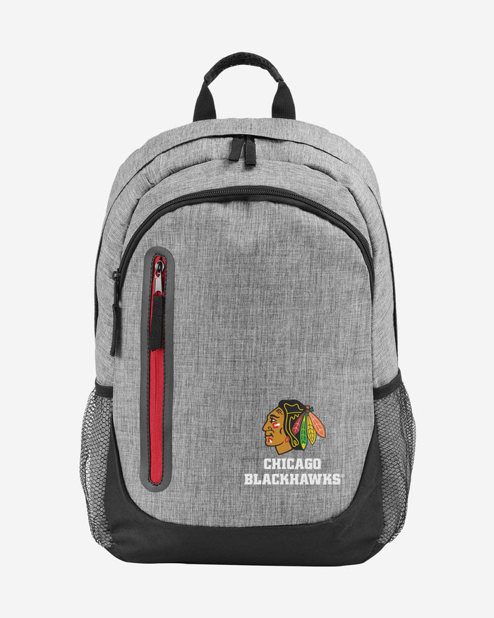 Chicago Blackhawks Heather Grey Bold Color Backpack FOCO - FOCO.com