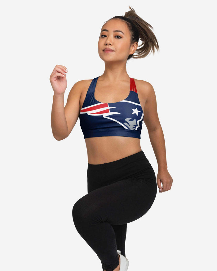 New England Patriots Womens Free Fan Sports Bra FOCO - FOCO.com