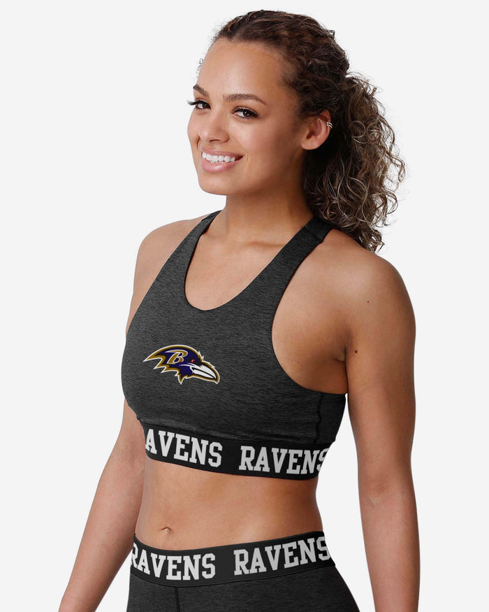 Baltimore Ravens Womens Team Color Static Sports Bra FOCO S - FOCO.com