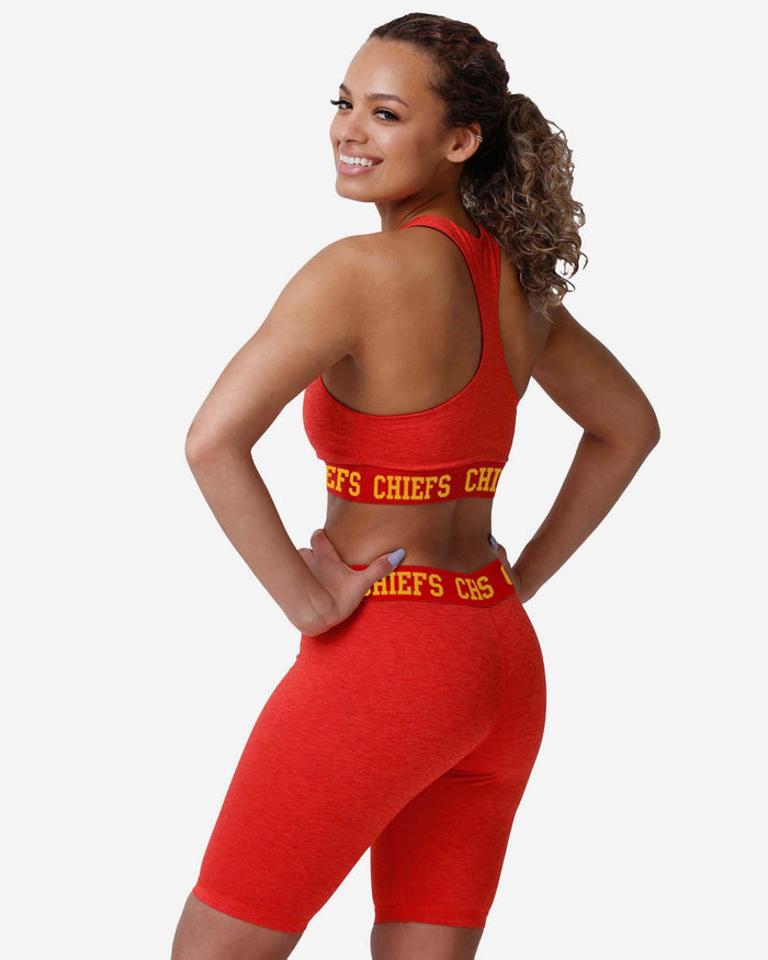 Kansas City Chiefs Womens Team Color Static Sports Bra FOCO - FOCO.com