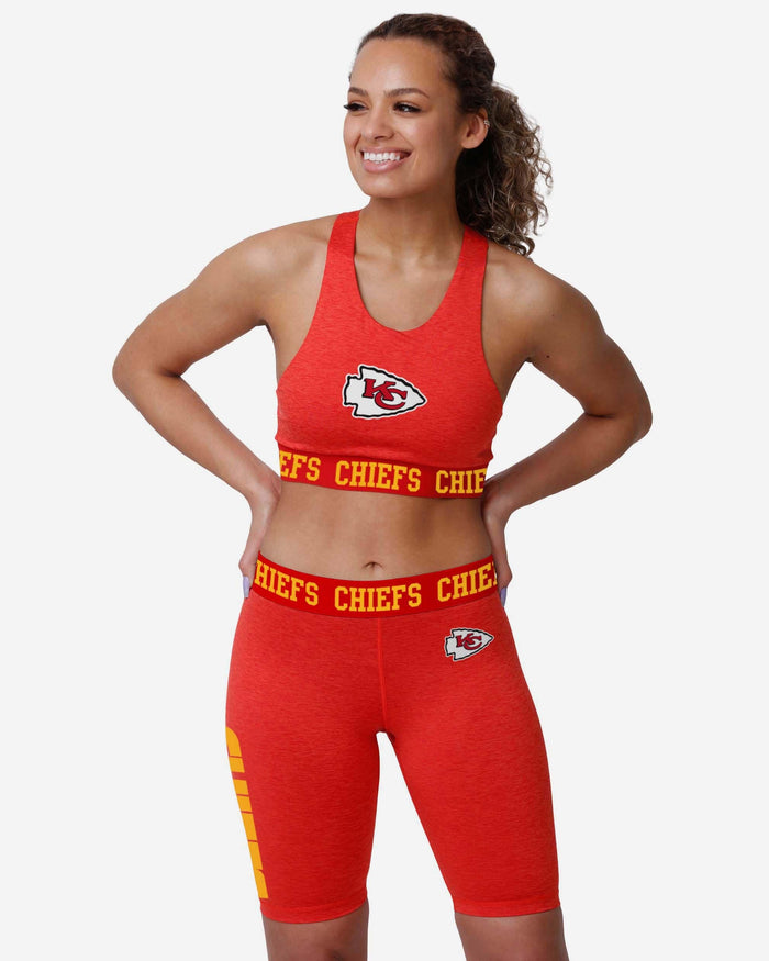 Kansas City Chiefs Womens Team Color Static Sports Bra FOCO - FOCO.com