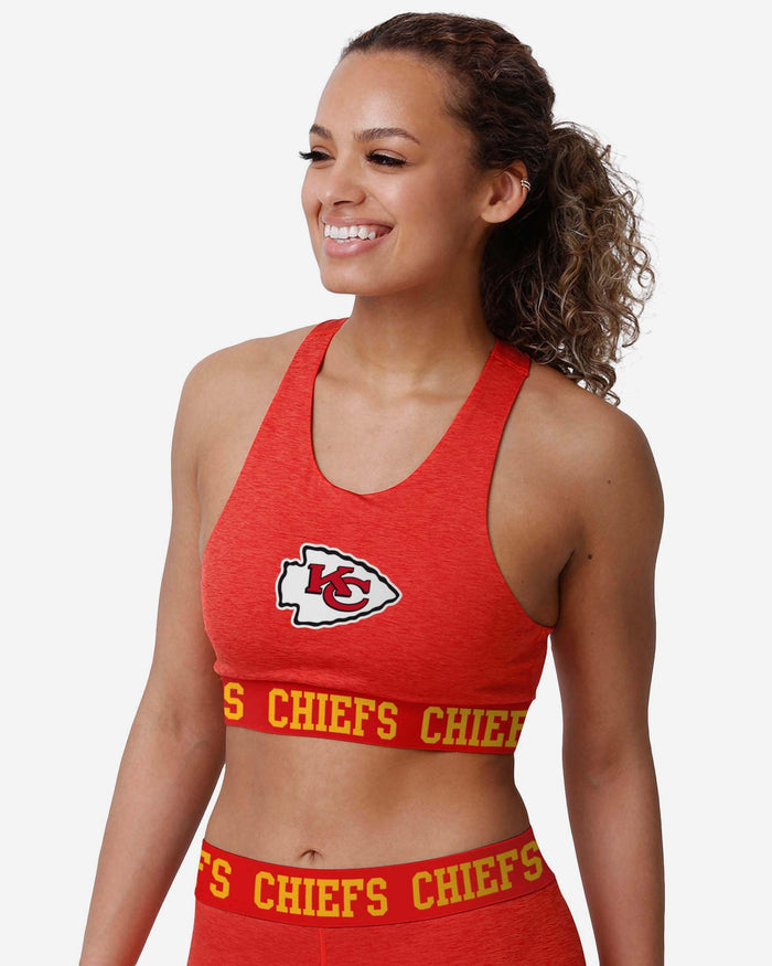 Kansas City Chiefs Womens Team Color Static Sports Bra FOCO S - FOCO.com