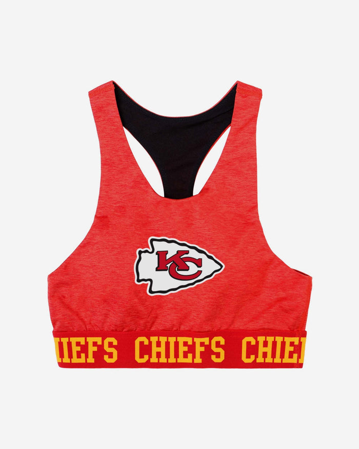 Kansas City Chiefs Womens Team Color Static Sports Bra FOCO - FOCO.com