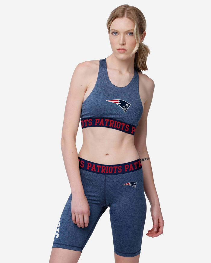 New England Patriots Womens Team Color Static Sports Bra FOCO - FOCO.com