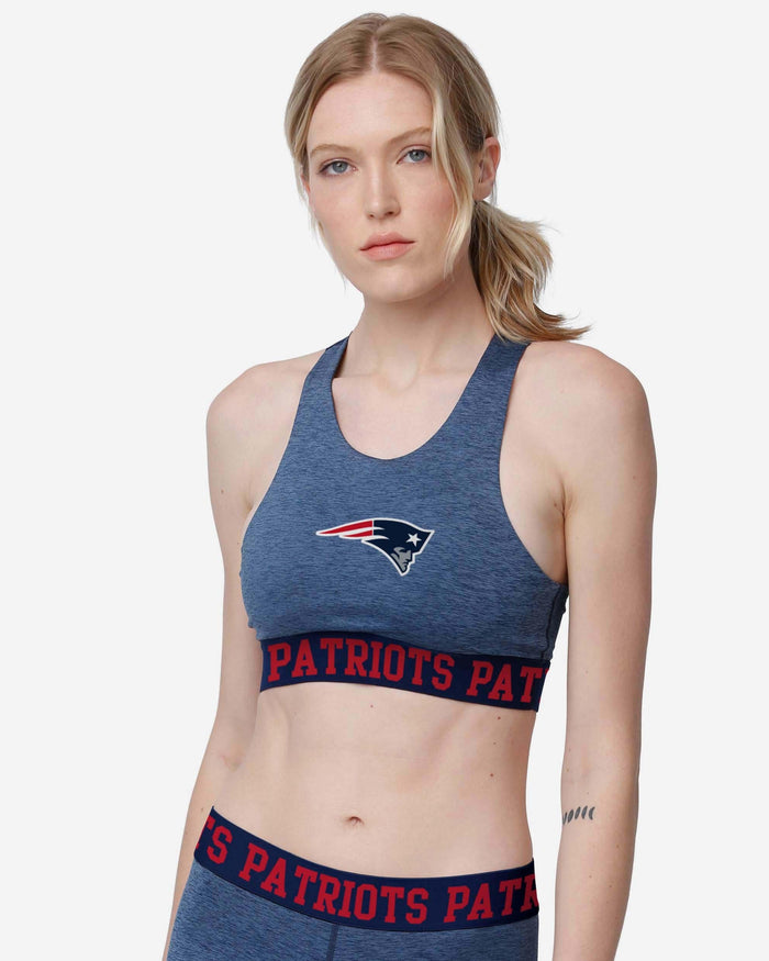 New England Patriots Womens Team Color Static Sports Bra FOCO S - FOCO.com