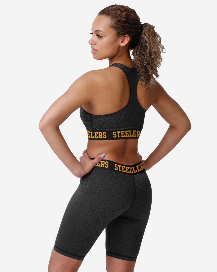 Pittsburgh Steelers Womens Team Color Static Sports Bra FOCO - FOCO.com