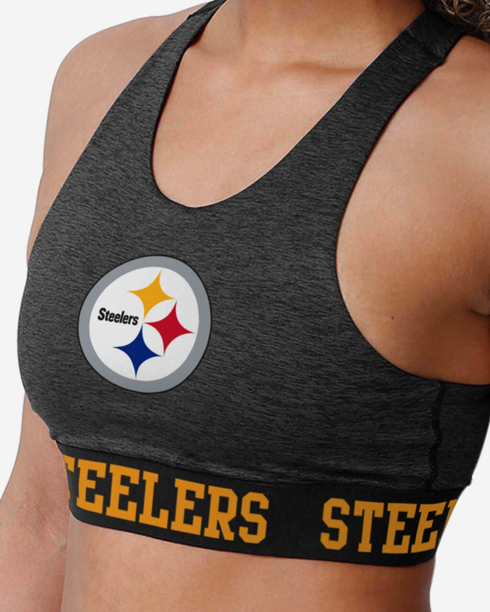 Pittsburgh Steelers Womens Team Color Static Sports Bra FOCO - FOCO.com