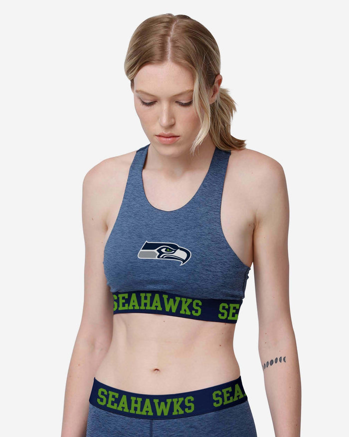 Seattle Seahawks Womens Team Color Static Sports Bra FOCO S - FOCO.com