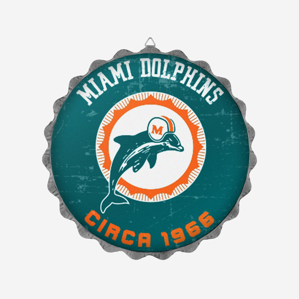 Miami Dolphins Retro Bottle Cap Wall Sign FOCO - FOCO.com