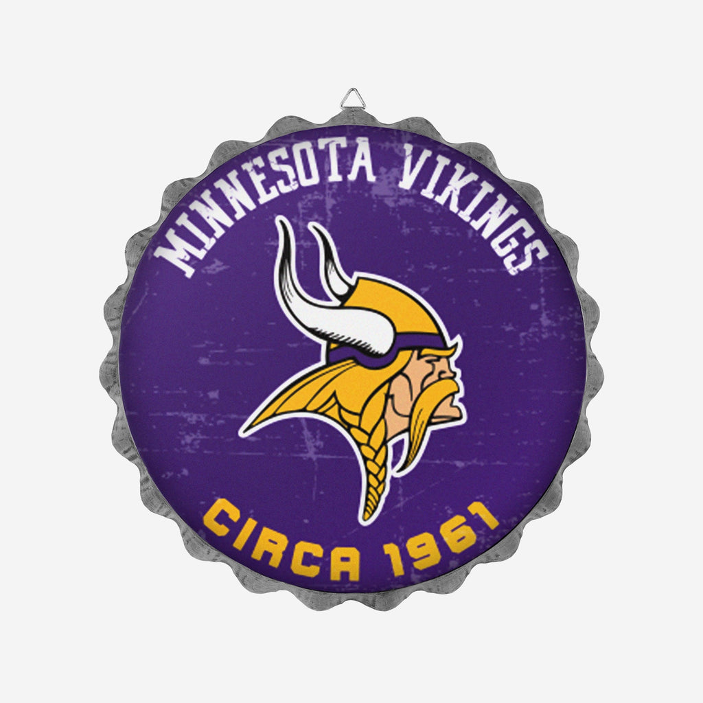 Minnesota Vikings Retro Bottle Cap Wall Sign FOCO - FOCO.com
