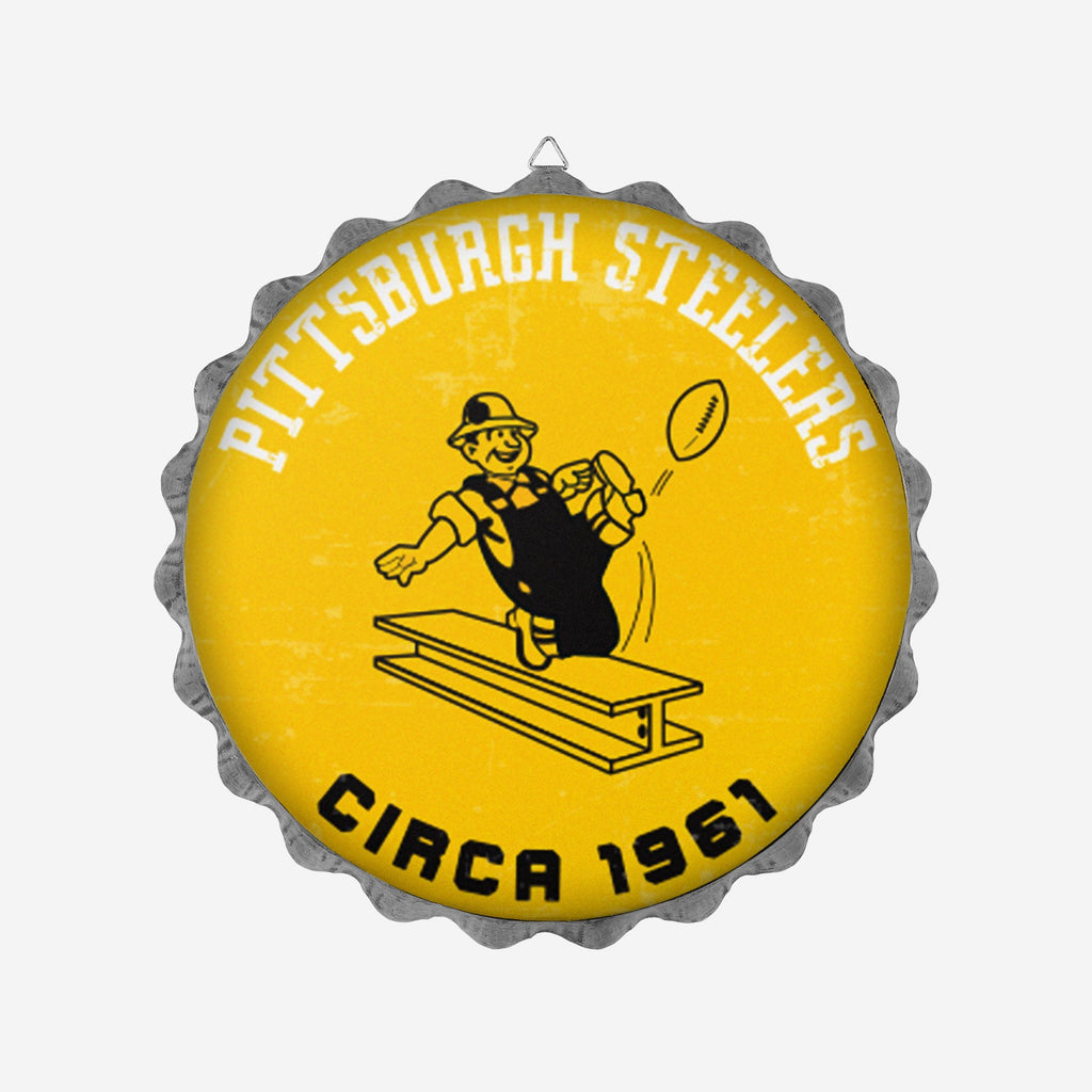 Pittsburgh Steelers Retro Bottle Cap Wall Sign FOCO - FOCO.com